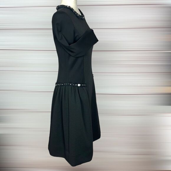 Rickie Freeman for Teri Jon Black Raw Edge Trim Sheath Dress size 8 - Picture 4 of 12